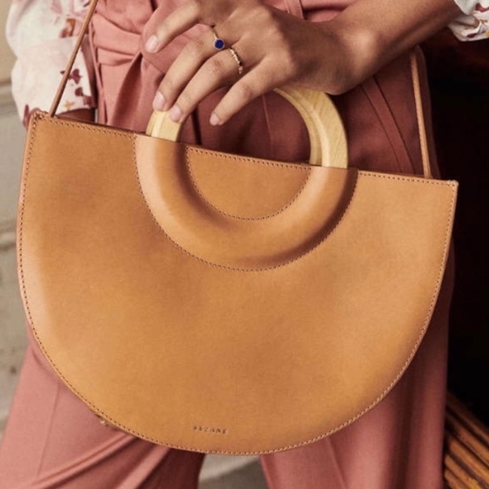 ISO Sezane Ama Handbag in Honey leather